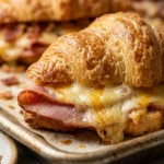 Sheet Pan Breakfast Croissant Sandwiches With Ham And Cheese