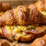 Sheet Pan Breakfast Croissant Sandwiches With Ham And Cheese