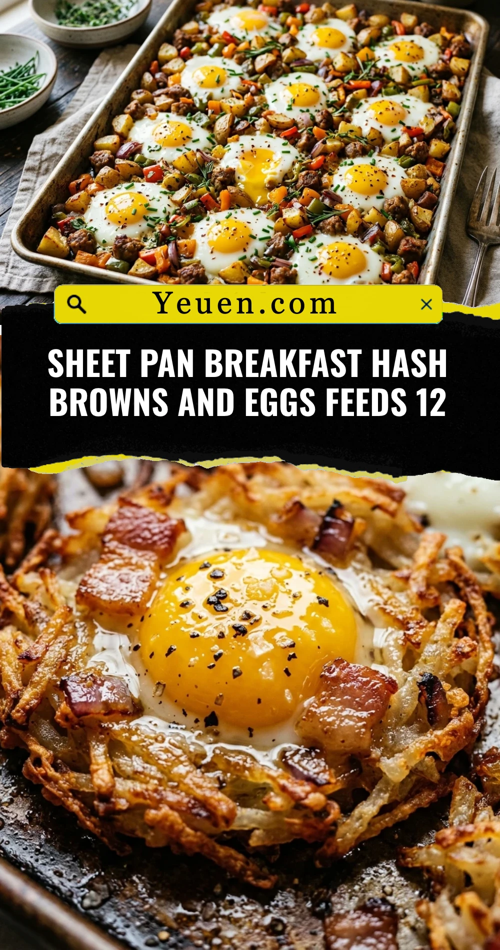 Sheet Pan Breakfast Hash Browns And Eggs Feeds 12