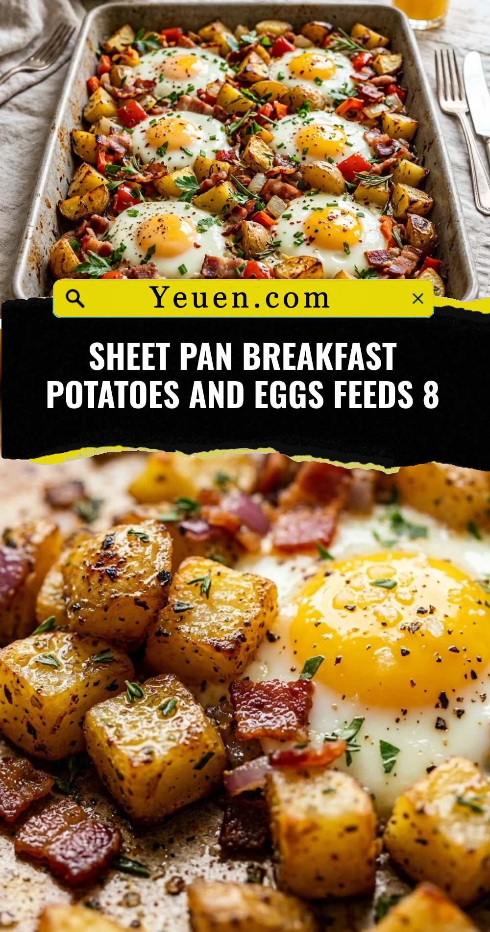 Sheet Pan Breakfast Potatoes And Eggs Feeds 8