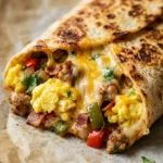 Sheet Pan Breakfast Quesadilla Burritos With Cheese And Eggs Easy