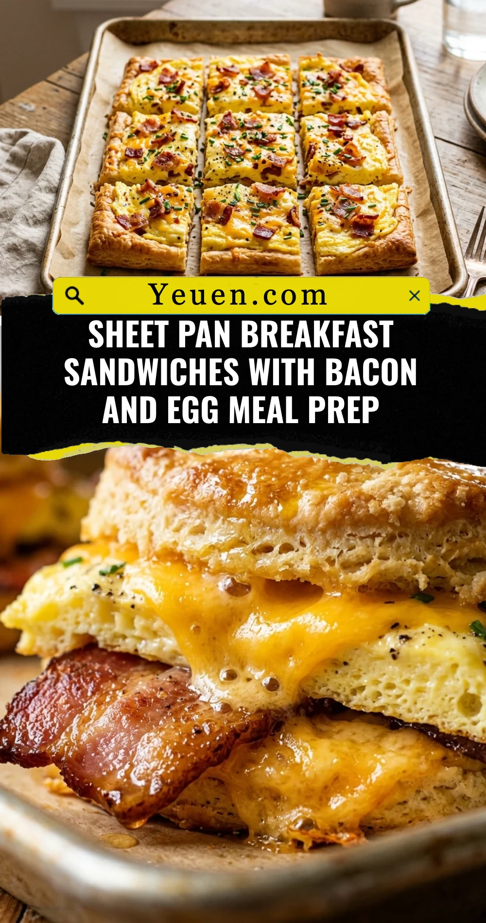 Sheet Pan Breakfast Sandwiches With Bacon And Egg Meal Prep