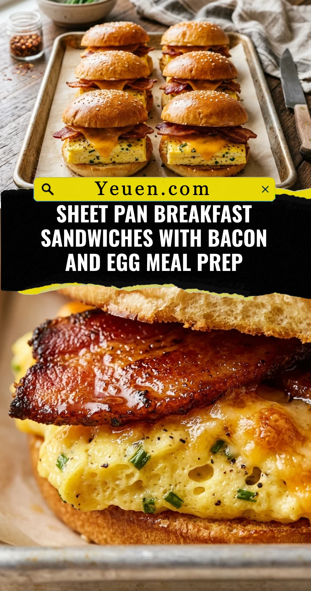 Sheet Pan Breakfast Sandwiches With Bacon And Egg Meal Prep