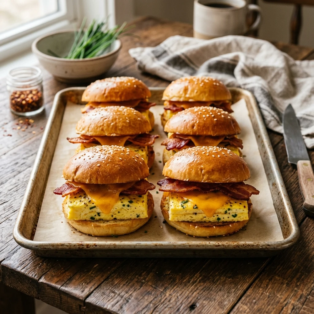 Sheet Pan Breakfast Sandwiches With Bacon And Egg Meal Prep