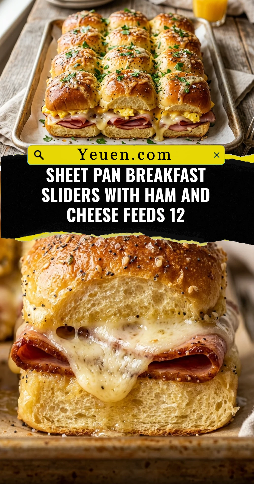 Sheet Pan Breakfast Sliders With Ham And Cheese Feeds 12