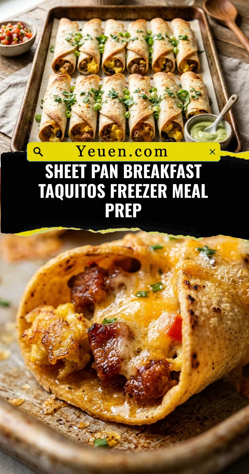 Sheet Pan Breakfast Taquitos Freezer Meal Prep