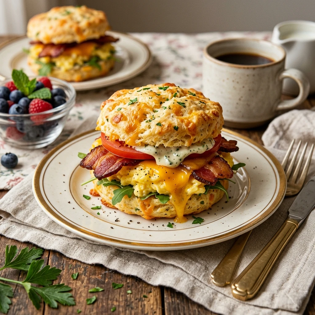 Sheet Pan Cheddar Bay Biscuit Breakfast Sandwiches Easy Brunch