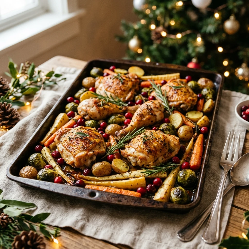 Sheet Pan Chicken Christmas Dinner Easy Budget Feed Crowd