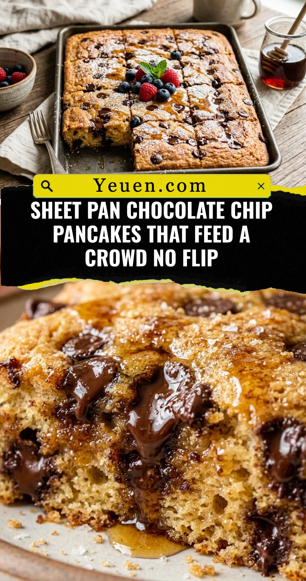 Sheet Pan Chocolate Chip Pancakes That Feed A Crowd No Flip
