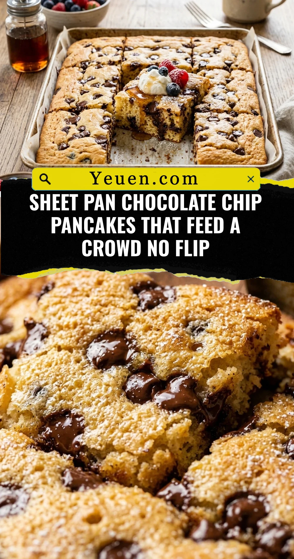 Sheet Pan Chocolate Chip Pancakes That Feed A Crowd No Flip