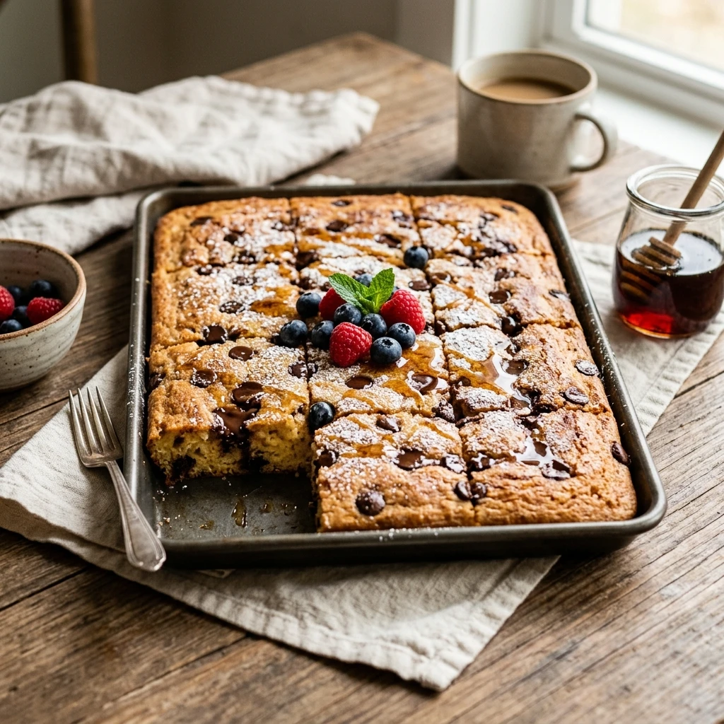 Sheet Pan Chocolate Chip Pancakes That Feed A Crowd No Flip
