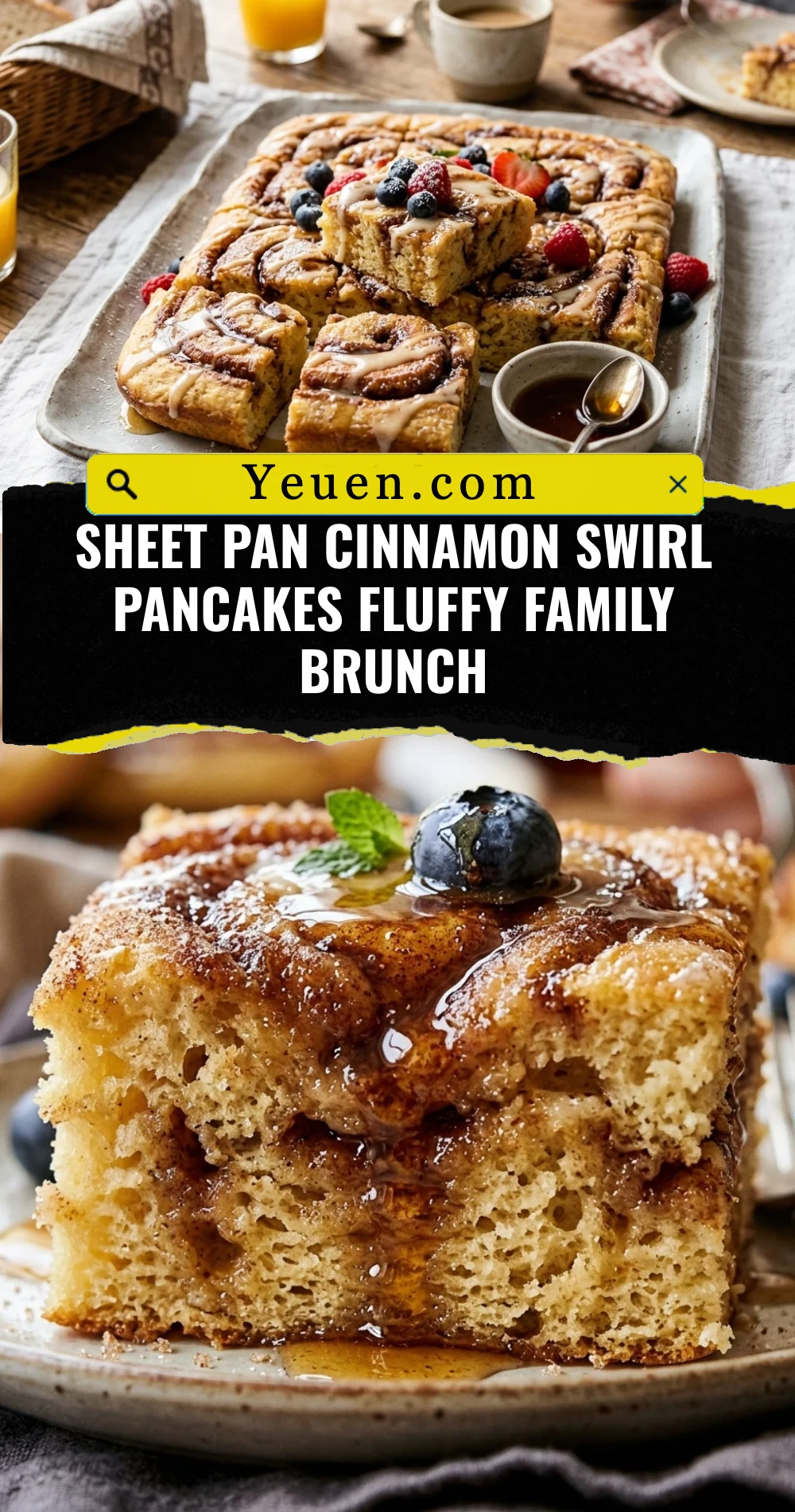 Sheet Pan Cinnamon Swirl Pancakes Fluffy Family Brunch