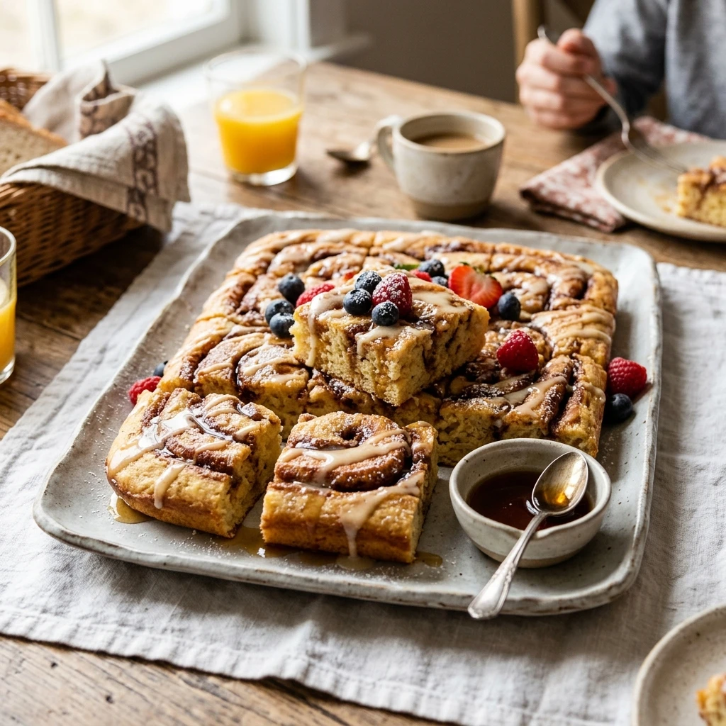 Sheet Pan Cinnamon Swirl Pancakes Fluffy Family Brunch