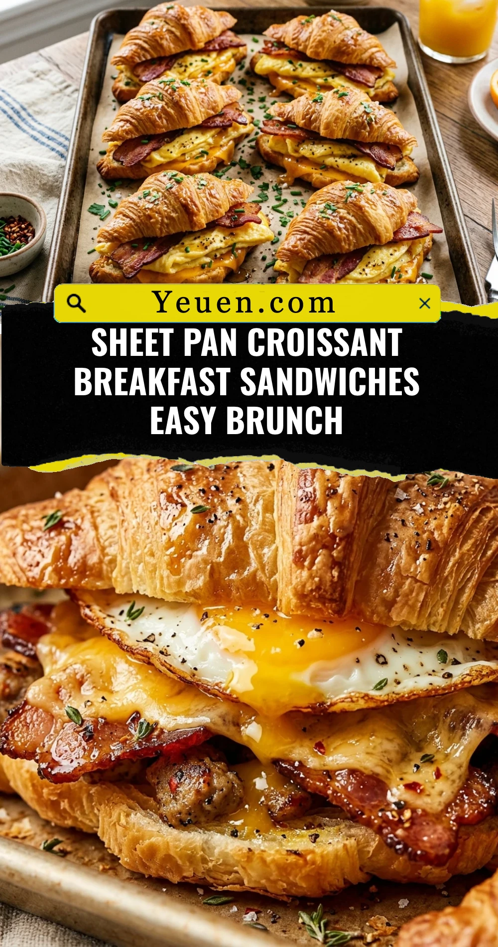 Sheet Pan Croissant Breakfast Sandwiches Easy Brunch