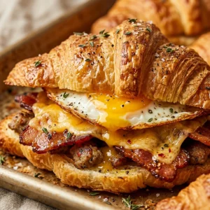 Sheet Pan Croissant Breakfast Sandwiches Easy Brunch