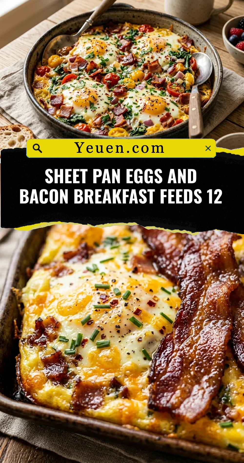 Sheet Pan Eggs And Bacon Breakfast Feeds 12