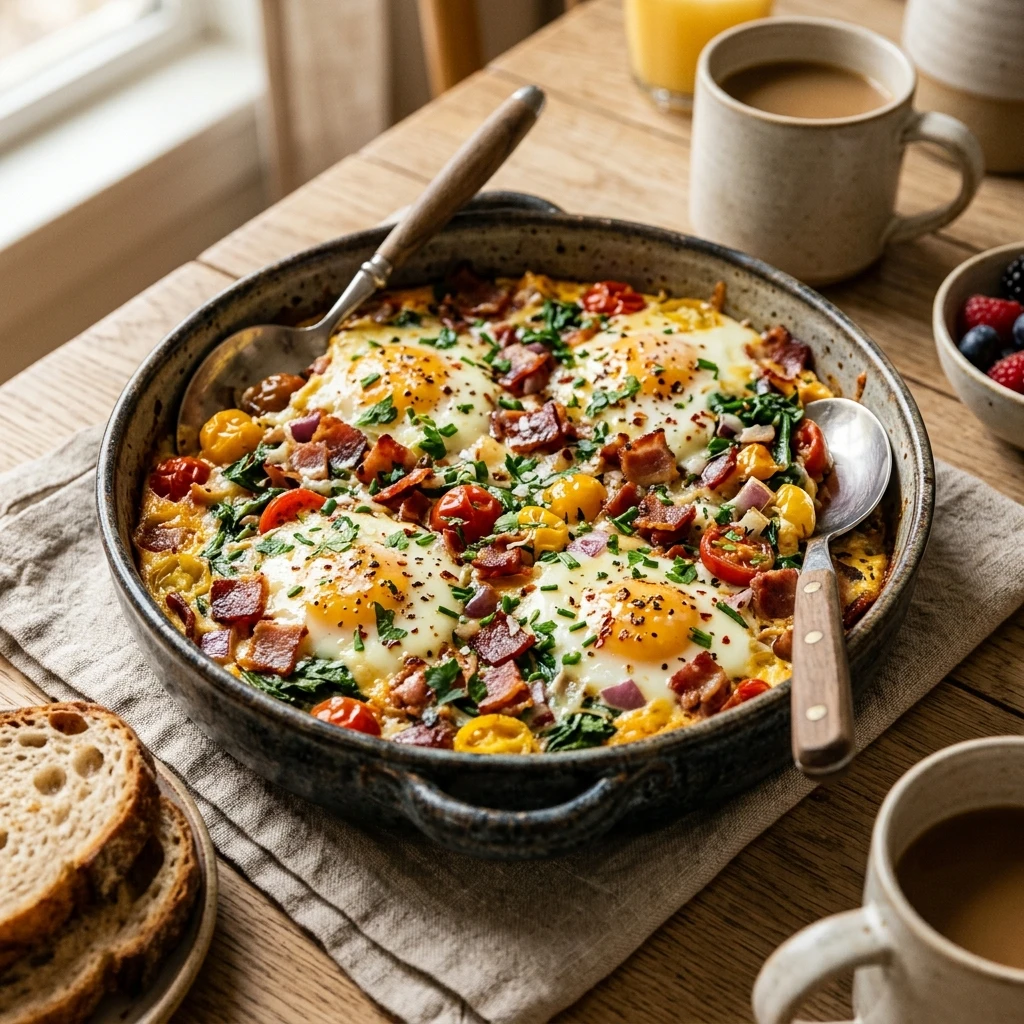 Sheet Pan Eggs And Bacon Breakfast Feeds 12