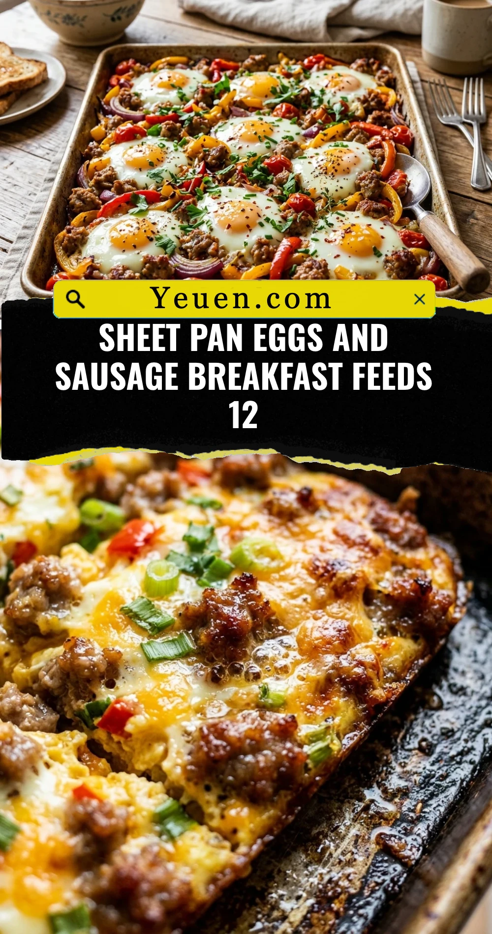 Sheet Pan Eggs And Sausage Breakfast Feeds 12