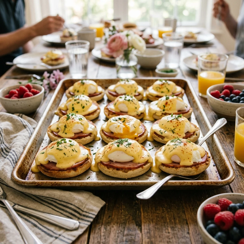 Sheet Pan Eggs Benedict Breakfast Feeds 12 Easy