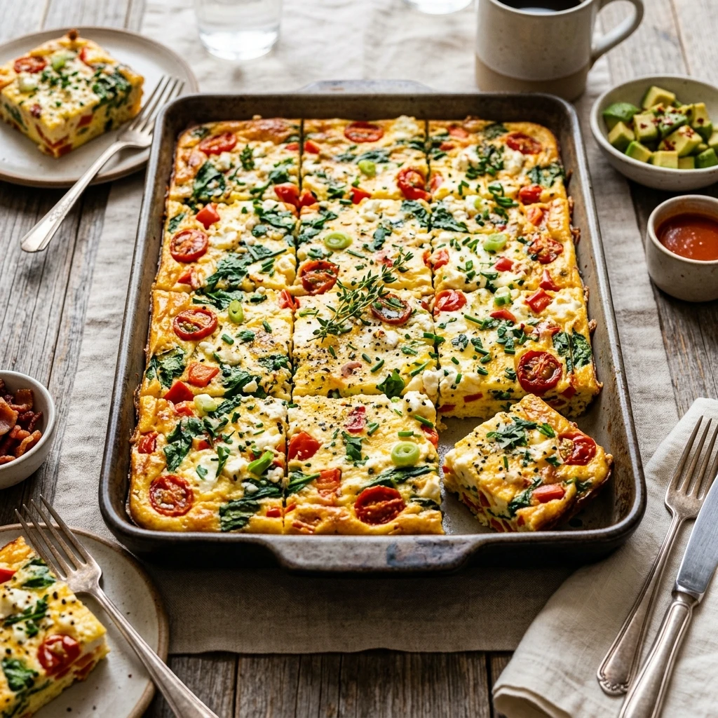 Sheet Pan Eggs Breakfast Feeds 12 No Flip