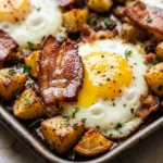 Sheet Pan Eggs With Bacon And Potatoes Breakfast For A Crowd