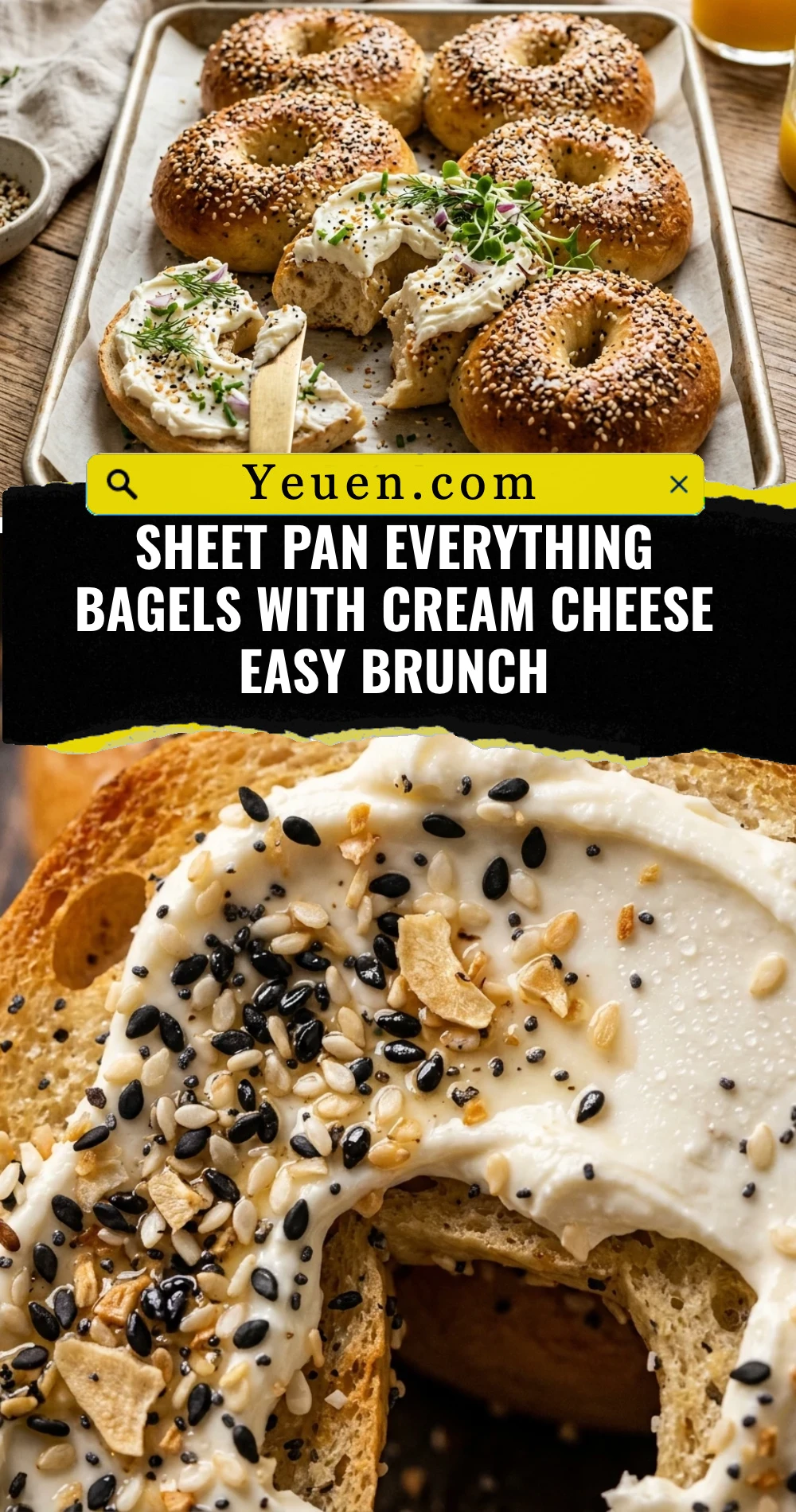 Sheet Pan Everything Bagels With Cream Cheese Easy Brunch