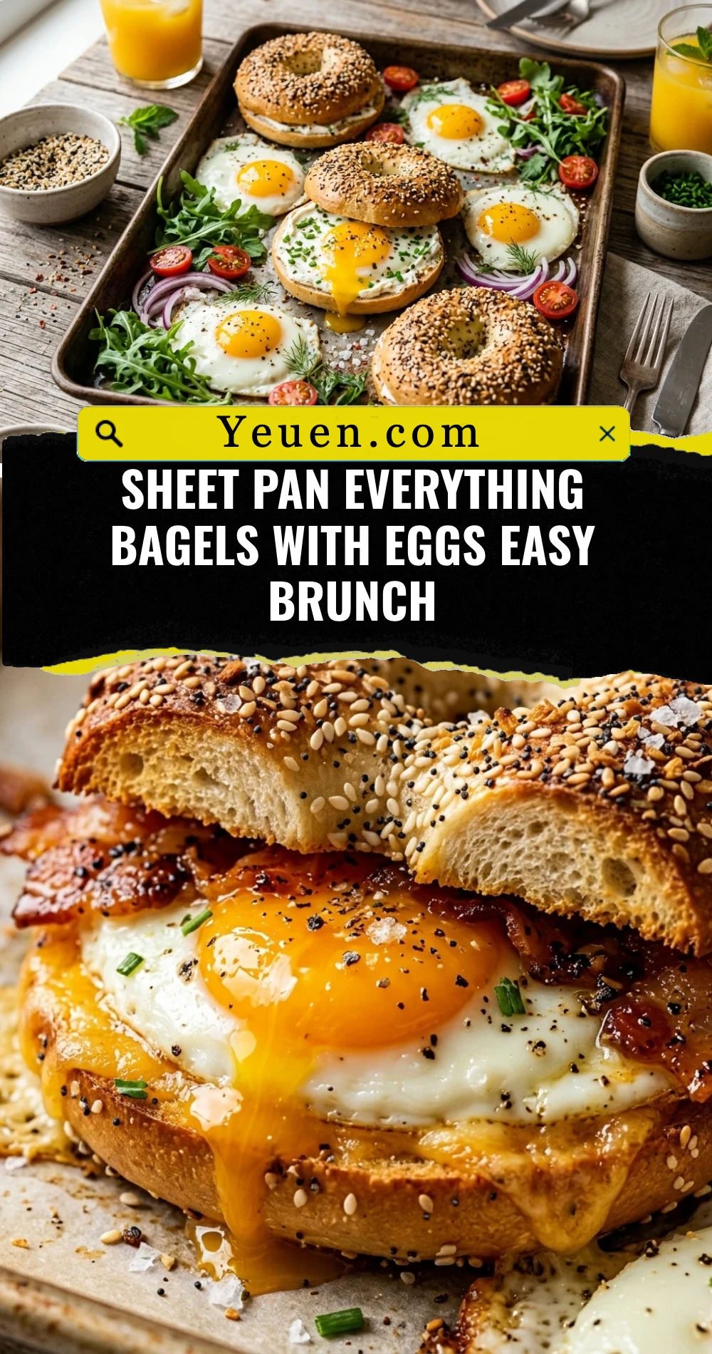 Sheet Pan Everything Bagels With Eggs Easy Brunch