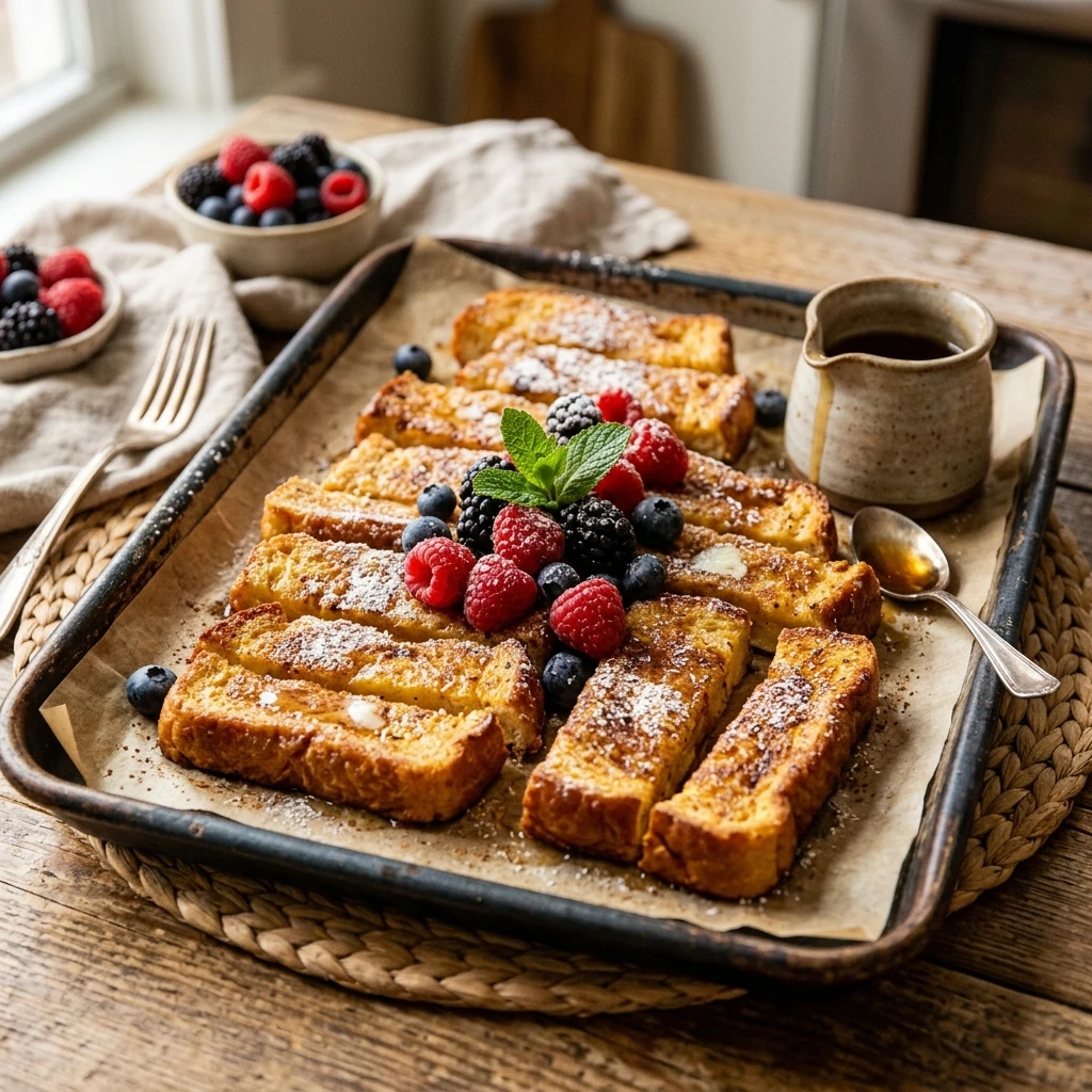 Sheet Pan French Toast Sticks Dump And Bake 3 Ingredient