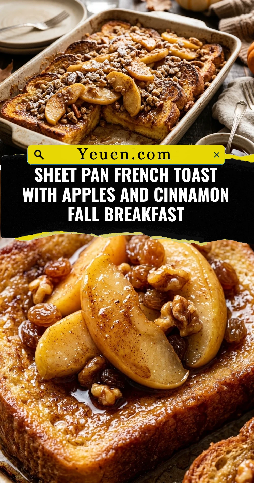 Sheet Pan French Toast With Apples And Cinnamon Fall Breakfast