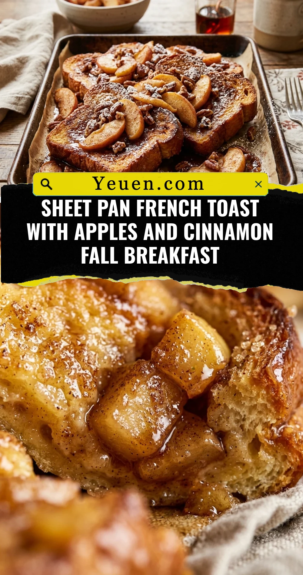Sheet Pan French Toast With Apples And Cinnamon Fall Breakfast