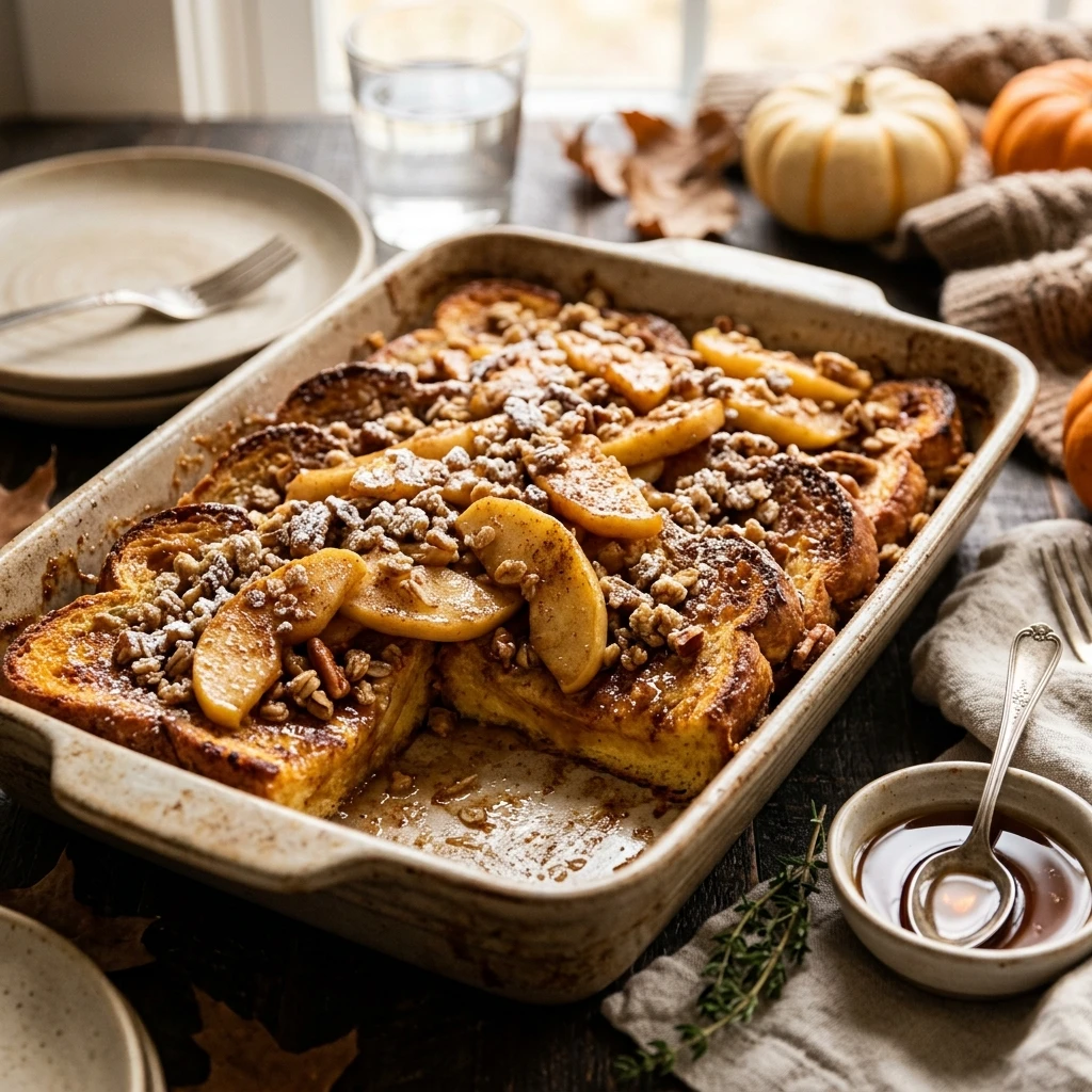 Sheet Pan French Toast With Apples And Cinnamon Fall Breakfast