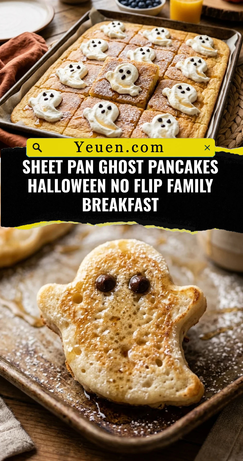 Sheet Pan Ghost Pancakes Halloween No Flip Family Breakfast