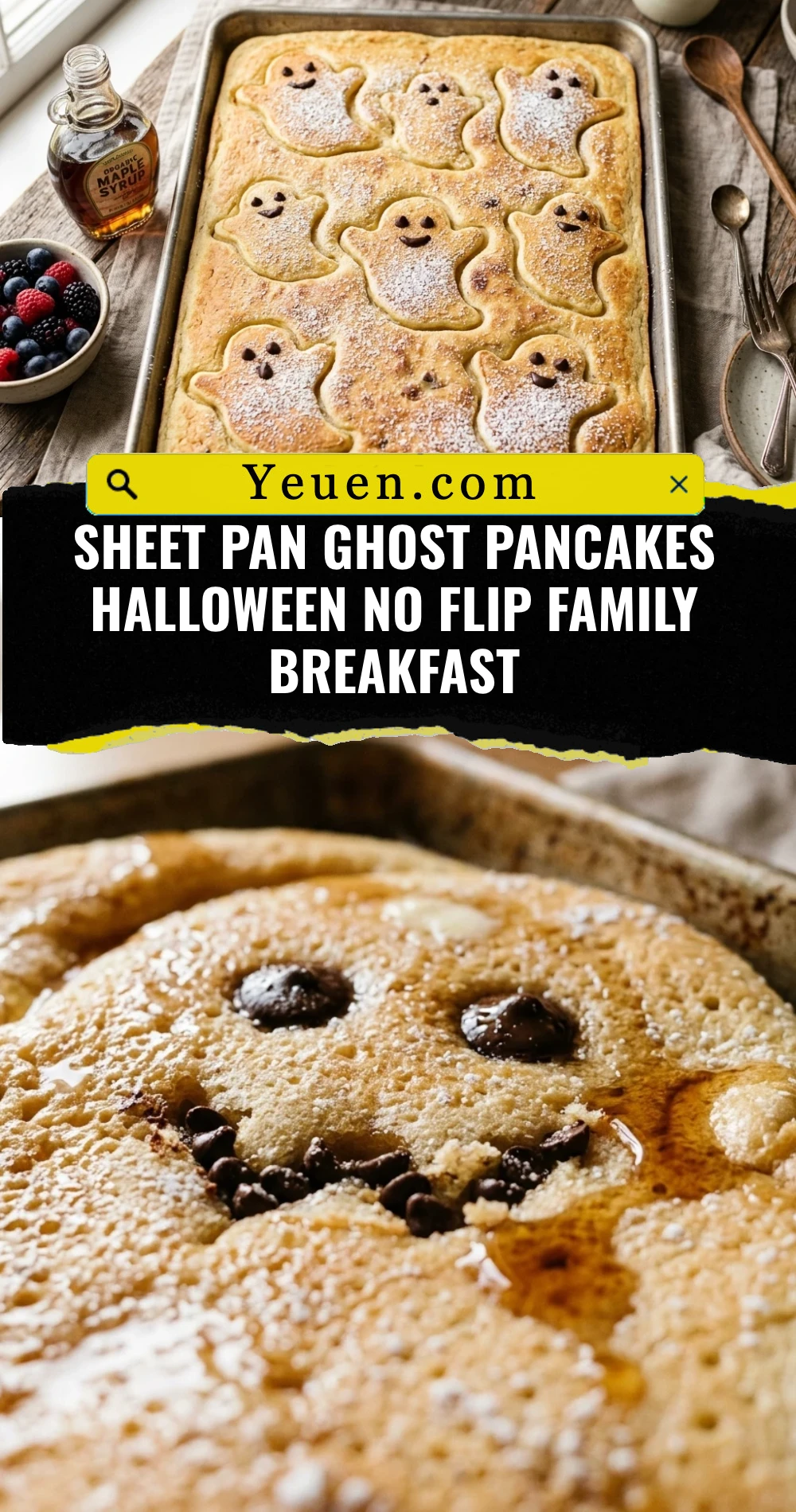Sheet Pan Ghost Pancakes Halloween No Flip Family Breakfast