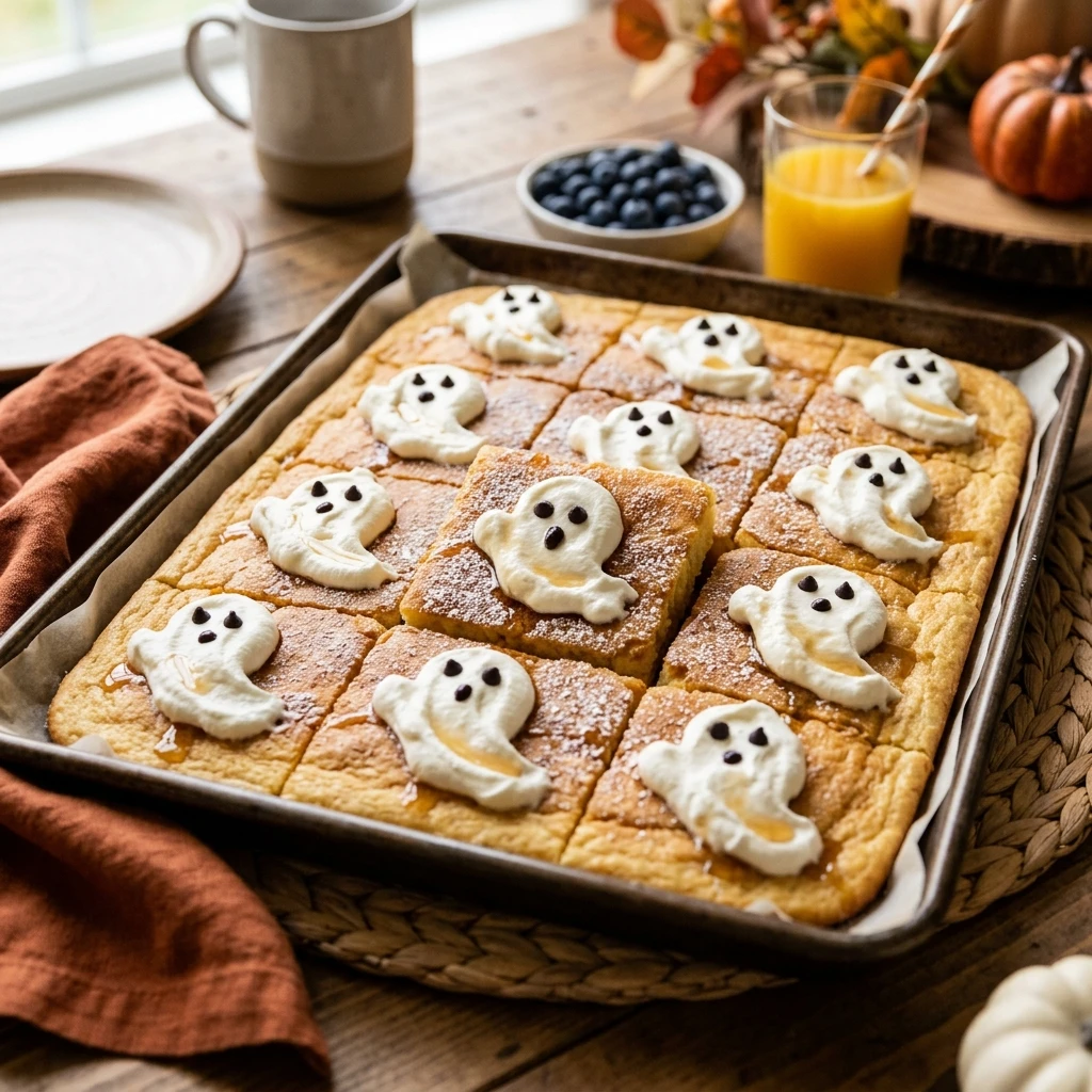 Sheet Pan Ghost Pancakes Halloween No Flip Family Breakfast