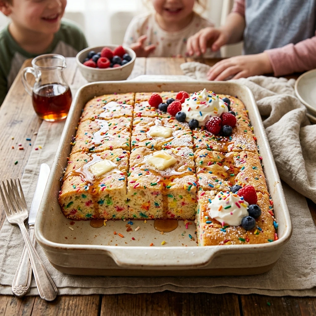 Sheet Pan Pancakes Birthday Sprinkles Family Feeds 8