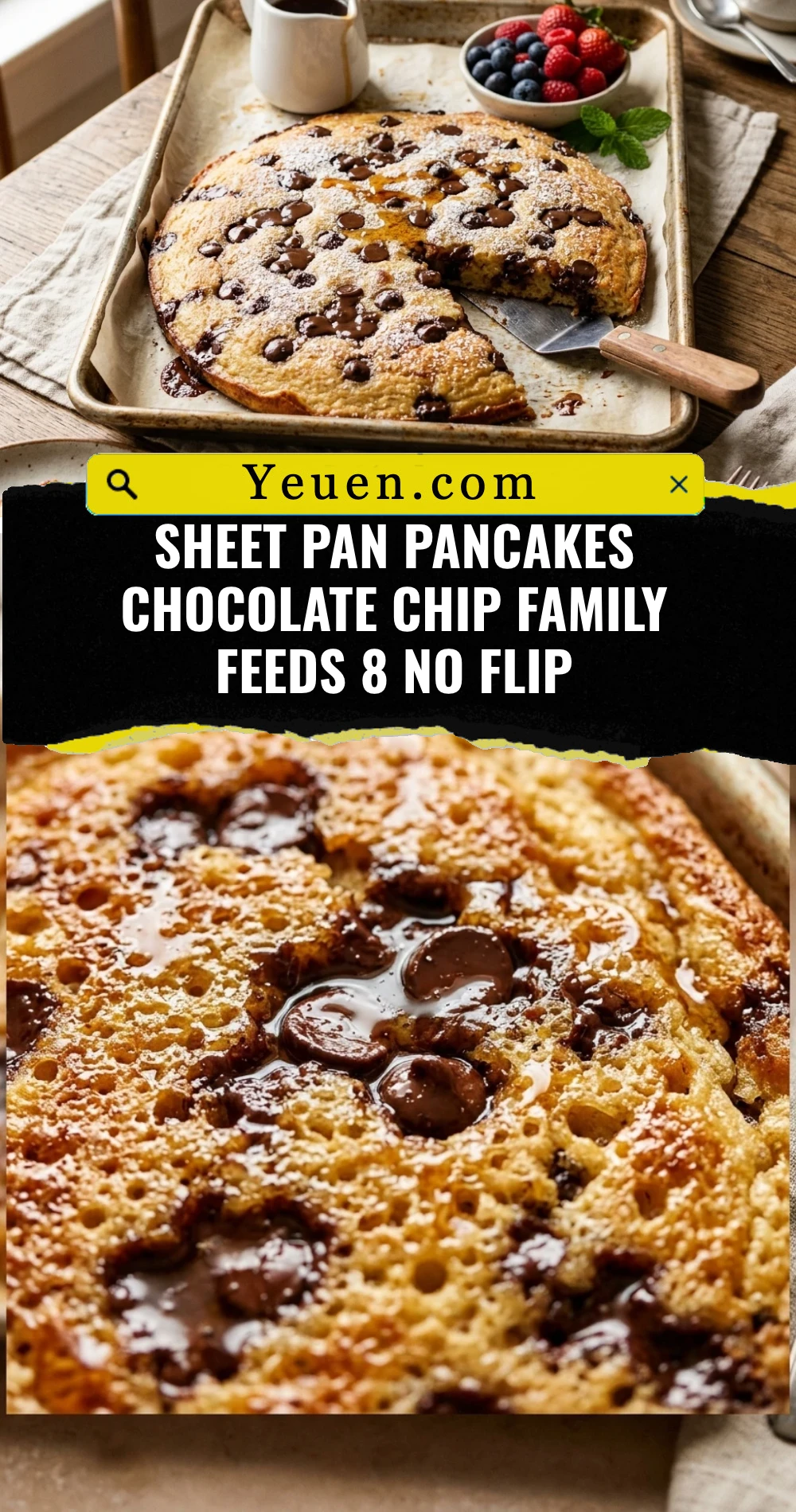 Sheet Pan Pancakes Chocolate Chip Family Feeds 8 No Flip
