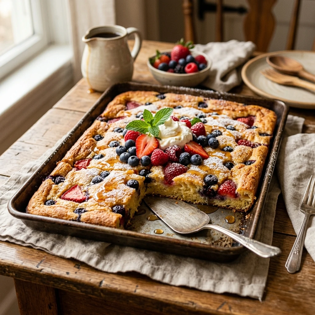 Sheet Pan Pancakes Fluffy Family Feeds 8 No Flipping