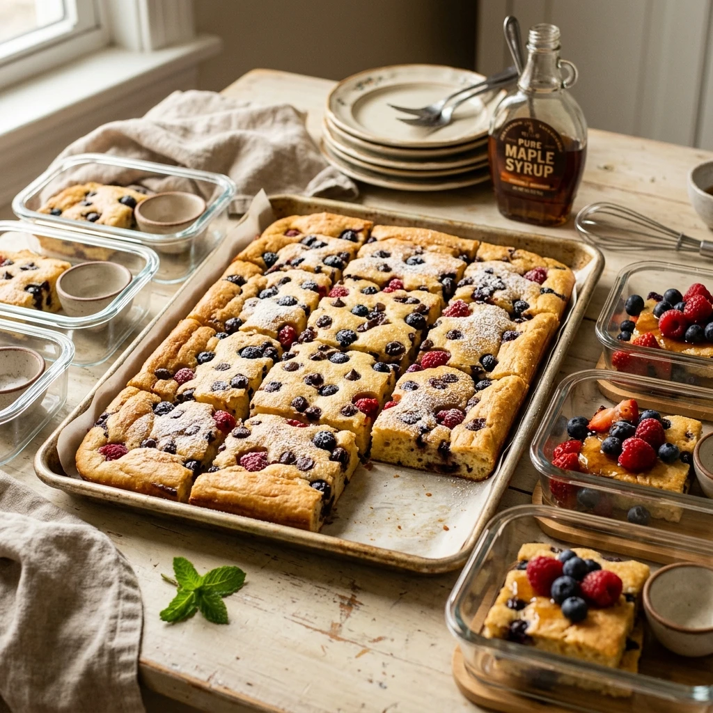 Sheet Pan Pancakes Meal Prep Freezer Family Feeds 8