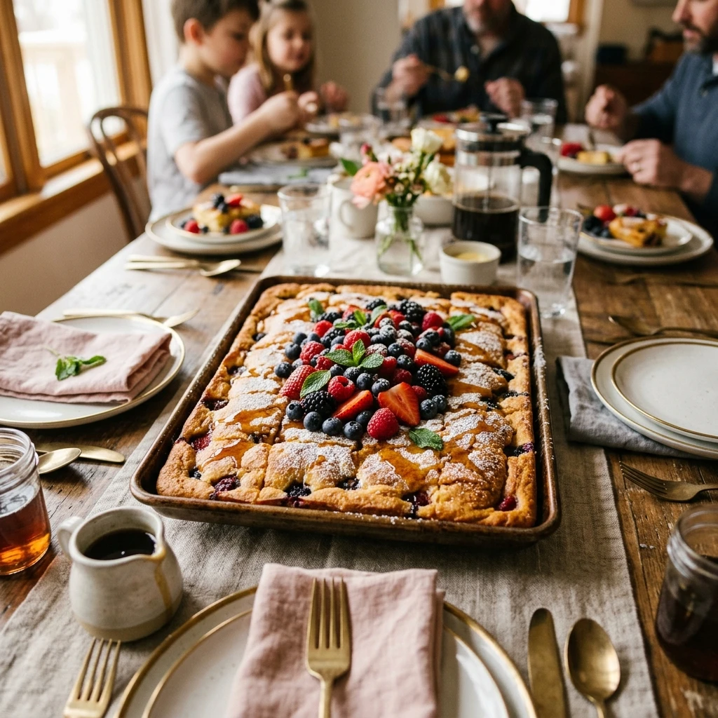 Sheet Pan Pancakes No Flip Large Family Brunch