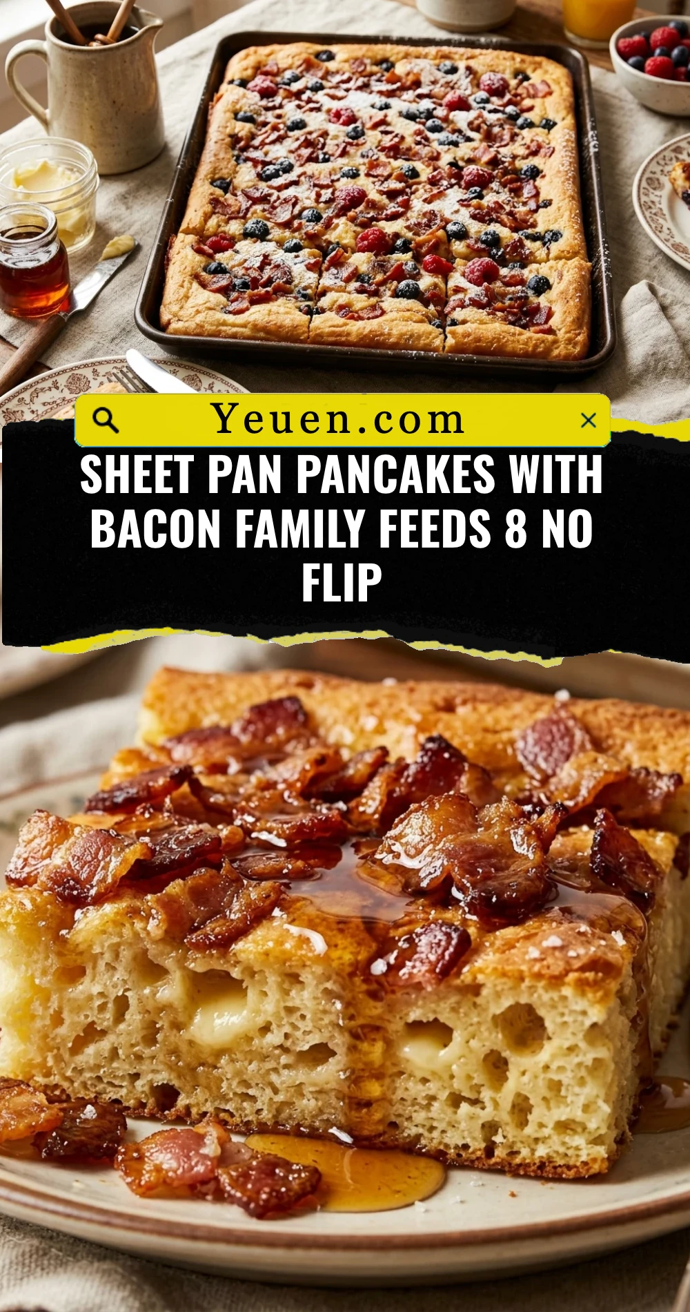 Sheet Pan Pancakes With Bacon Family Feeds 8 No Flip