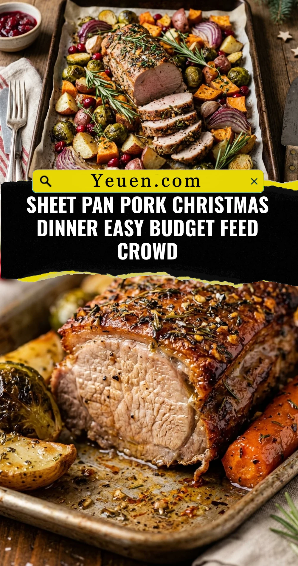 Sheet Pan Pork Christmas Dinner Easy Budget Feed Crowd
