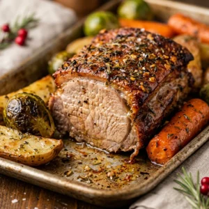 Sheet Pan Pork Christmas Dinner Easy Budget Feed Crowd