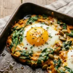 Sheet Pan Pumpkin Baked Eggs With Spinach Fall Breakfast Feeds 8