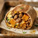 Sheet Pan Pumpkin Breakfast Burritos With Sausage Fall Meal Prep