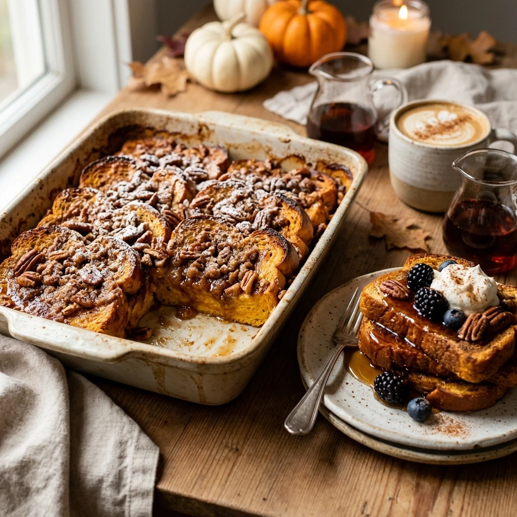 Sheet Pan Pumpkin French Toast With Brown Sugar Fall
