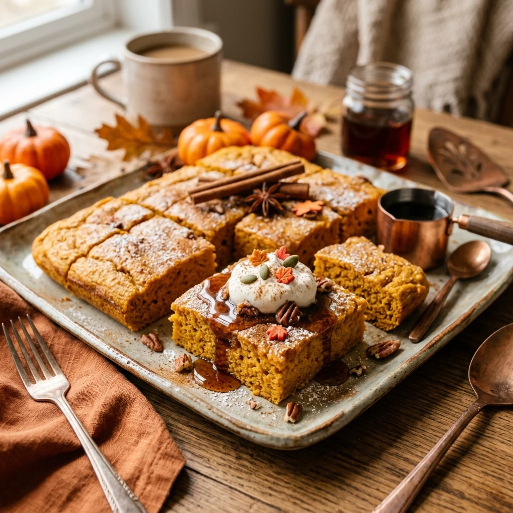 Sheet Pan Pumpkin Pancakes With Cinnamon Fall Family Feeds 8