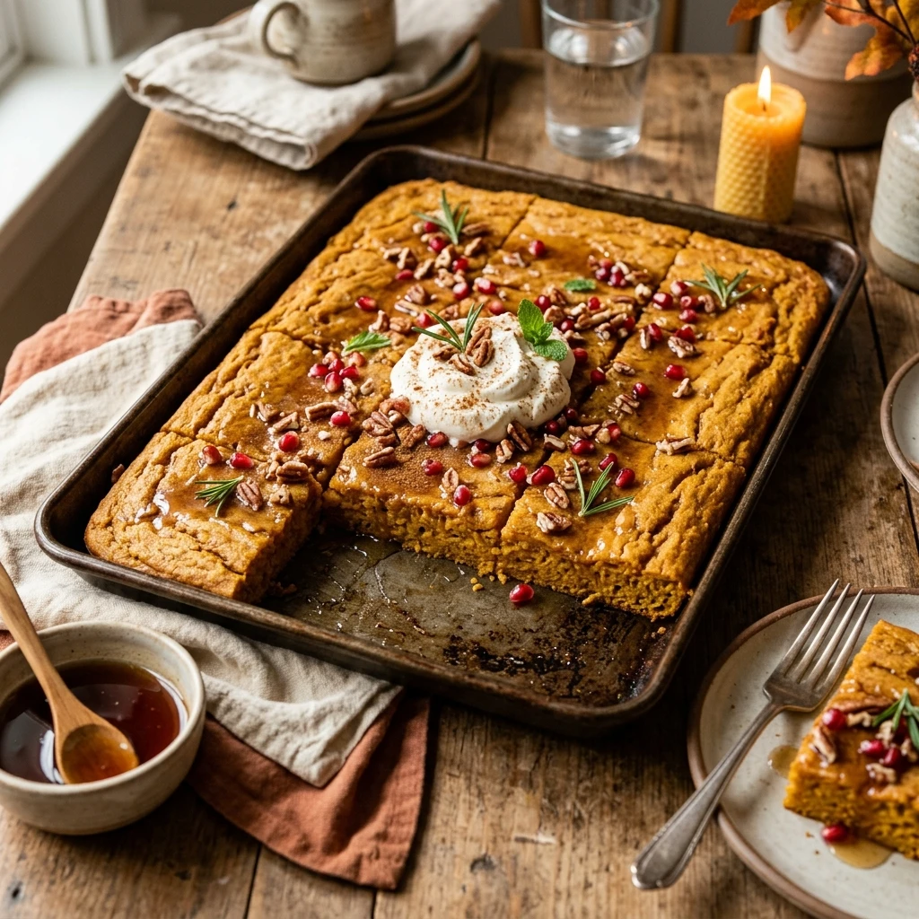 Sheet Pan Pumpkin Pancakes With Cinnamon Fall Family Feeds 8