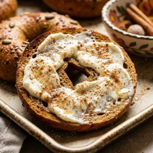 Sheet Pan Pumpkin Spice Bagels With Cream Cheese Fall Brunch