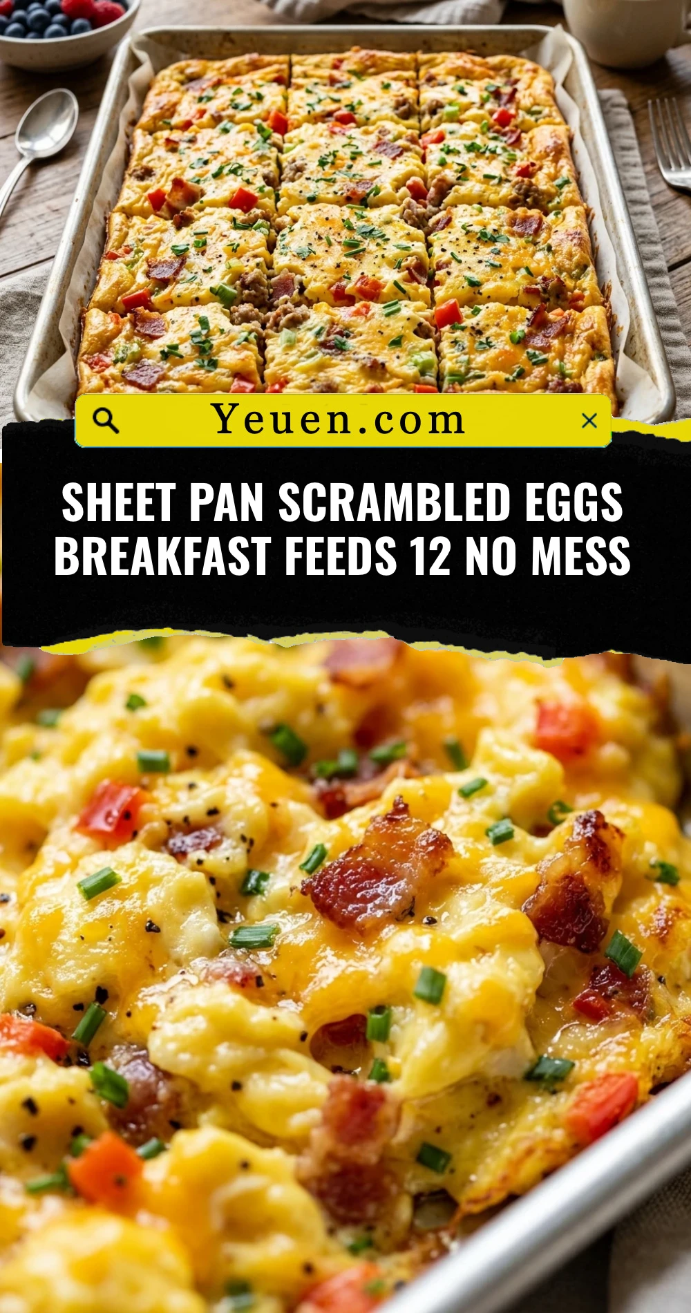 Sheet Pan Scrambled Eggs Breakfast Feeds 12 No Mess