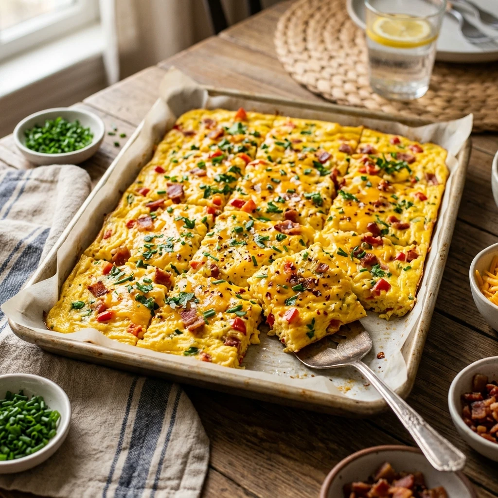 Sheet Pan Scrambled Eggs That Feed 12 No Stirring Easy